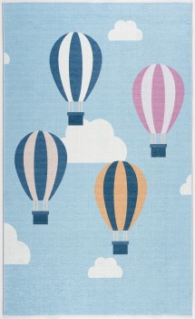 Teppich, Luftballons, hellblau/multi, print, 100x160 cm